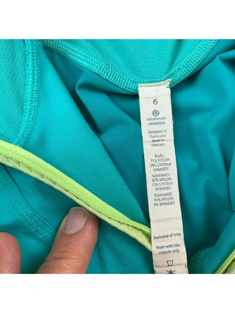 Lululemon Athletica Half-Zip Long Sleeve Athletic Jacket Womens 6 Turquoise Nylo